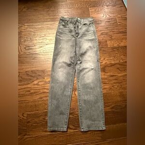 Pistola Straight gray wash button fly jeans some distressing size 27 classic